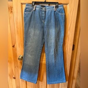 Escada Women's wide Leg Blue Jeans size European 44 US 14